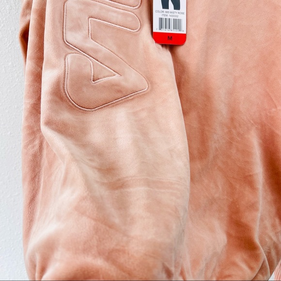 FILA Pink velvet hoodie crewneck teddy - Picture 2 of 7